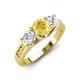 3 - Jamille 1.18 ctw Yellow Sapphire (5.00 mm) accented Side Lab Grown Diamond Three Stone Engagement Ring 