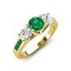 3 - Jamille 1.01 ctw Emerald (5.00 mm) accented Side Lab Grown Diamond Three Stone Engagement Ring 