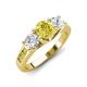 3 - Jamille 1.18 ctw Yellow Diamond (5.00 mm) accented Side Lab Grown Diamond Three Stone Engagement Ring 