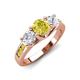 3 - Jamille 1.18 ctw Yellow Diamond (5.00 mm) accented Side Lab Grown Diamond Three Stone Engagement Ring 