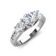 3 - Jamille 1.07 ctw Moissanite (5.00 mm) accented Side Lab Grown Diamond Three Stone Engagement Ring 