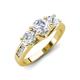 3 - Jamille 1.07 ctw Moissanite (5.00 mm) accented Side Lab Grown Diamond Three Stone Engagement Ring 