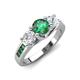 3 - Jamille 1.21 ctw Created Alexandrite (5.00 mm) accented Side Lab Grown Diamond Three Stone Engagement Ring 