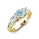 3 - Jamille 1.00 ctw Aquamarine (5.00 mm) accented Side Lab Grown Diamond Three Stone Engagement Ring 