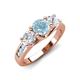 3 - Jamille 1.00 ctw Aquamarine (5.00 mm) accented Side Lab Grown Diamond Three Stone Engagement Ring 