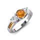 3 - Jamille 1.00 ctw Citrine (5.00 mm) accented Side Lab Grown Diamond Three Stone Engagement Ring 