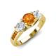 3 - Jamille 1.00 ctw Citrine (5.00 mm) accented Side Lab Grown Diamond Three Stone Engagement Ring 