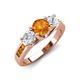 3 - Jamille 1.00 ctw Citrine (5.00 mm) accented Side Lab Grown Diamond Three Stone Engagement Ring 