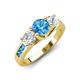 3 - Jamille 1.11 ctw Blue Topaz (5.00 mm) accented Side Lab Grown Diamond Three Stone Engagement Ring 