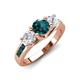 3 - Jamille 1.12 ctw London Blue Topaz (5.00 mm) accented Side Lab Grown Diamond Three Stone Engagement Ring 