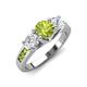 3 - Jamille 1.16 ctw Peridot (5.00 mm) accented Side Lab Grown Diamond Three Stone Engagement Ring 