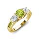 3 - Jamille 1.16 ctw Peridot (5.00 mm) accented Side Lab Grown Diamond Three Stone Engagement Ring 