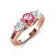 3 - Jamille 1.00 ctw Pink Tourmaline (5.00 mm) accented Side Lab Grown Diamond Three Stone Engagement Ring 