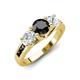 3 - Jamille 1.16 ctw Black Diamond (5.00 mm) accented Side Lab Grown Diamond Three Stone Engagement Ring 