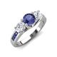 3 - Jamille 1.00 ctw Iolite (5.00 mm) accented Side Lab Grown Diamond Three Stone Engagement Ring 