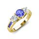 3 - Jamille 1.12 ctw Tanzanite (5.00 mm) accented Side Lab Grown Diamond Three Stone Engagement Ring 