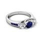 5 - Jamille 1.17 ctw Blue Sapphire (5.00 mm) accented Side Lab Grown Diamond Three Stone Engagement Ring 