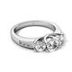 5 - Jamille 1.18 ctw White Sapphire (5.00 mm) accented Side Lab Grown Diamond Three Stone Engagement Ring 