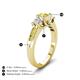 4 - Jamille 1.18 ctw Yellow Sapphire (5.00 mm) accented Side Lab Grown Diamond Three Stone Engagement Ring 