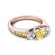 5 - Jamille 1.18 ctw Yellow Sapphire (5.00 mm) accented Side Lab Grown Diamond Three Stone Engagement Ring 