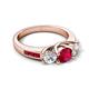 5 - Jamille 1.20 ctw Ruby (5.00 mm) accented Side Lab Grown Diamond Three Stone Engagement Ring 