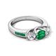 5 - Jamille 1.01 ctw Emerald (5.00 mm) accented Side Lab Grown Diamond Three Stone Engagement Ring 