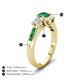 4 - Jamille 1.01 ctw Emerald (5.00 mm) accented Side Lab Grown Diamond Three Stone Engagement Ring 