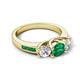 5 - Jamille 1.01 ctw Emerald (5.00 mm) accented Side Lab Grown Diamond Three Stone Engagement Ring 