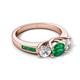 5 - Jamille 1.01 ctw Emerald (5.00 mm) accented Side Lab Grown Diamond Three Stone Engagement Ring 