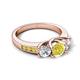 5 - Jamille 1.18 ctw Yellow Diamond (5.00 mm) accented Side Lab Grown Diamond Three Stone Engagement Ring 