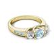 5 - Jamille 1.00 ctw Aquamarine (5.00 mm) accented Side Lab Grown Diamond Three Stone Engagement Ring 