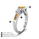 4 - Jamille 1.00 ctw Citrine (5.00 mm) accented Side Lab Grown Diamond Three Stone Engagement Ring 