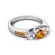 5 - Jamille 1.00 ctw Citrine (5.00 mm) accented Side Lab Grown Diamond Three Stone Engagement Ring 