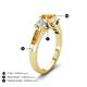 4 - Jamille 1.00 ctw Citrine (5.00 mm) accented Side Lab Grown Diamond Three Stone Engagement Ring 