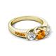 5 - Jamille 1.00 ctw Citrine (5.00 mm) accented Side Lab Grown Diamond Three Stone Engagement Ring 