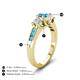 4 - Jamille 1.11 ctw Blue Topaz (5.00 mm) accented Side Lab Grown Diamond Three Stone Engagement Ring 