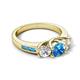 5 - Jamille 1.11 ctw Blue Topaz (5.00 mm) accented Side Lab Grown Diamond Three Stone Engagement Ring 