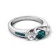 5 - Jamille 1.12 ctw London Blue Topaz (5.00 mm) accented Side Lab Grown Diamond Three Stone Engagement Ring 