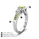 4 - Jamille 1.16 ctw Peridot (5.00 mm) accented Side Lab Grown Diamond Three Stone Engagement Ring 