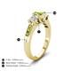 4 - Jamille 1.16 ctw Peridot (5.00 mm) accented Side Lab Grown Diamond Three Stone Engagement Ring 