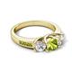 5 - Jamille 1.16 ctw Peridot (5.00 mm) accented Side Lab Grown Diamond Three Stone Engagement Ring 