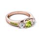 5 - Jamille 1.16 ctw Peridot (5.00 mm) accented Side Lab Grown Diamond Three Stone Engagement Ring 