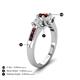 4 - Jamille 1.29 ctw Red Garnet (5.00 mm) accented Side Lab Grown Diamond Three Stone Engagement Ring 