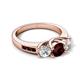 5 - Jamille 1.29 ctw Red Garnet (5.00 mm) accented Side Lab Grown Diamond Three Stone Engagement Ring 