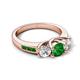 5 - Jamille 1.26 ctw Green Garnet (5.00 mm) accented Side Lab Grown Diamond Three Stone Engagement Ring 