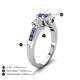 4 - Jamille 1.00 ctw Iolite (5.00 mm) accented Side Lab Grown Diamond Three Stone Engagement Ring 