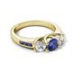 5 - Jamille 1.00 ctw Iolite (5.00 mm) accented Side Lab Grown Diamond Three Stone Engagement Ring 