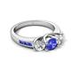 5 - Jamille 1.12 ctw Tanzanite (5.00 mm) accented Side Lab Grown Diamond Three Stone Engagement Ring 