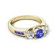 5 - Jamille 1.12 ctw Tanzanite (5.00 mm) accented Side Lab Grown Diamond Three Stone Engagement Ring 