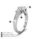 4 - Jamille 1.15 ctw GIA Certified Natural Diamond (5.00 mm) accented Side Lab Grown Diamond Three Stone Engagement Ring  